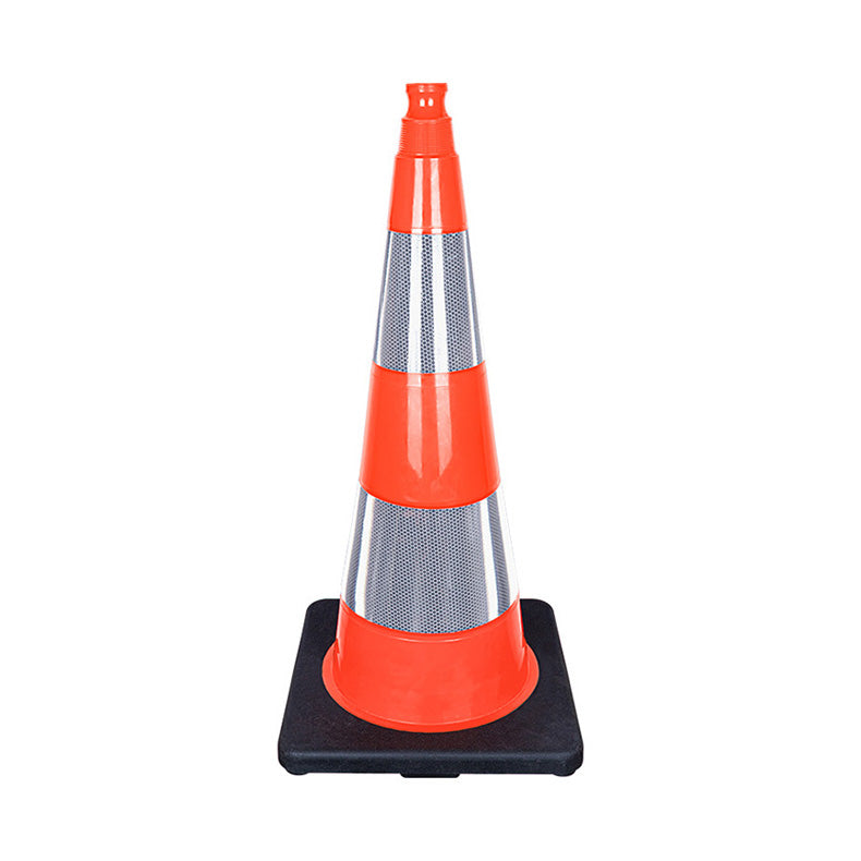 Cône de chantier K5A Orange 75 cm - 3.5 Kg - 2 Bandes Réfléchissantes Classe 2