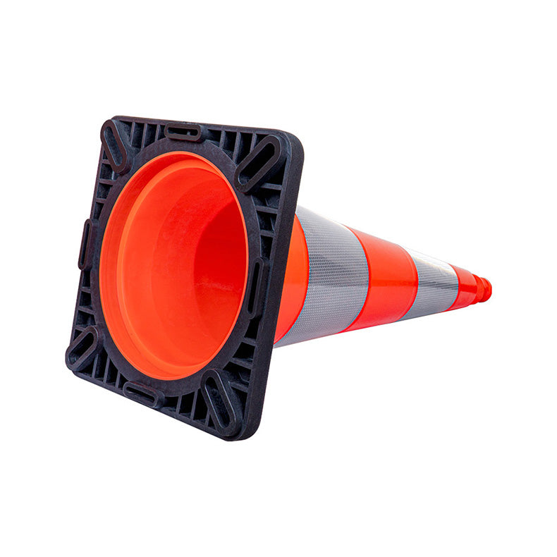 Cône de chantier K5A Orange 75 cm - 3.5 Kg - 2 Bandes Réfléchissantes Classe 2
