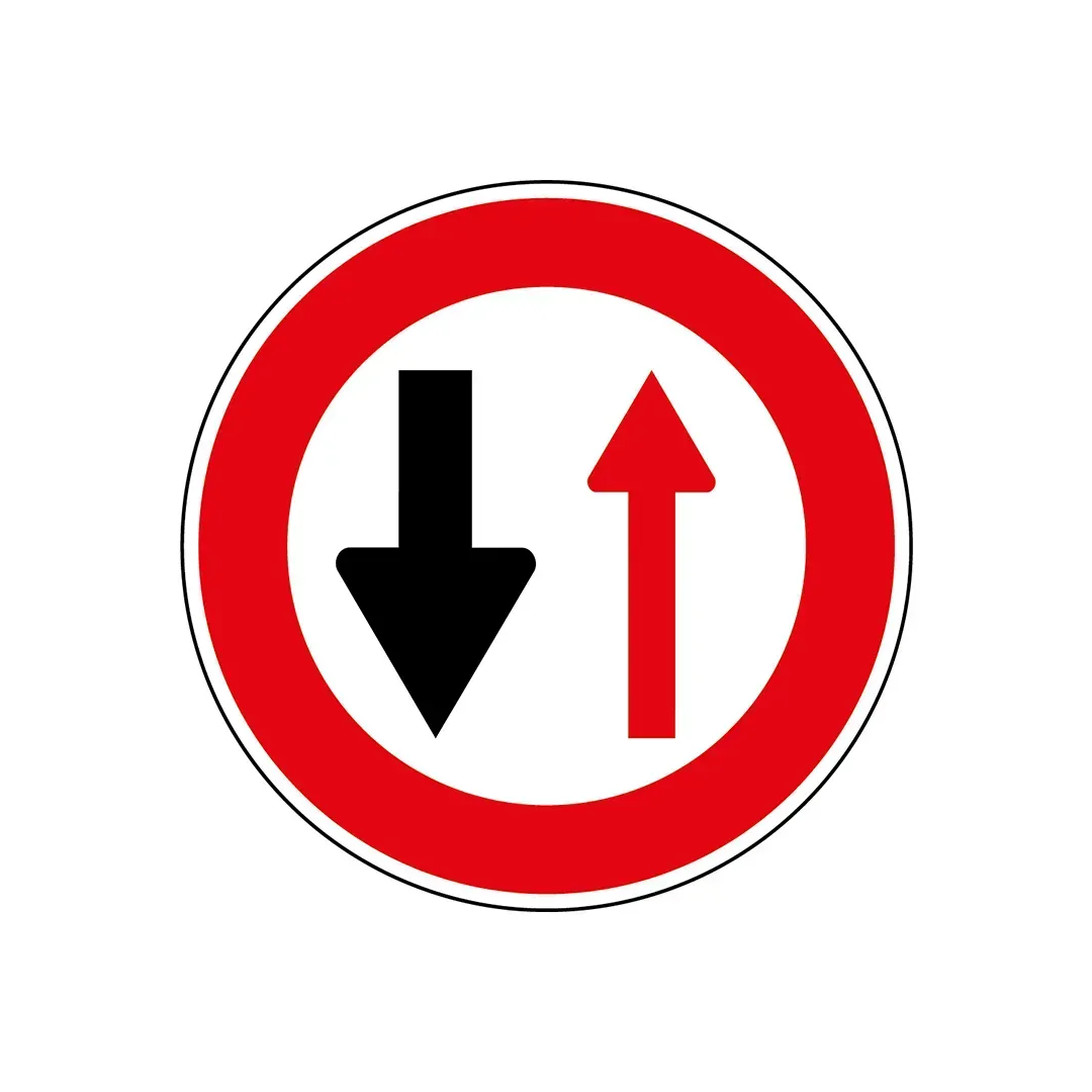 Panneau BK15 - Cédez le Passage (Circulation Sens Inverse)