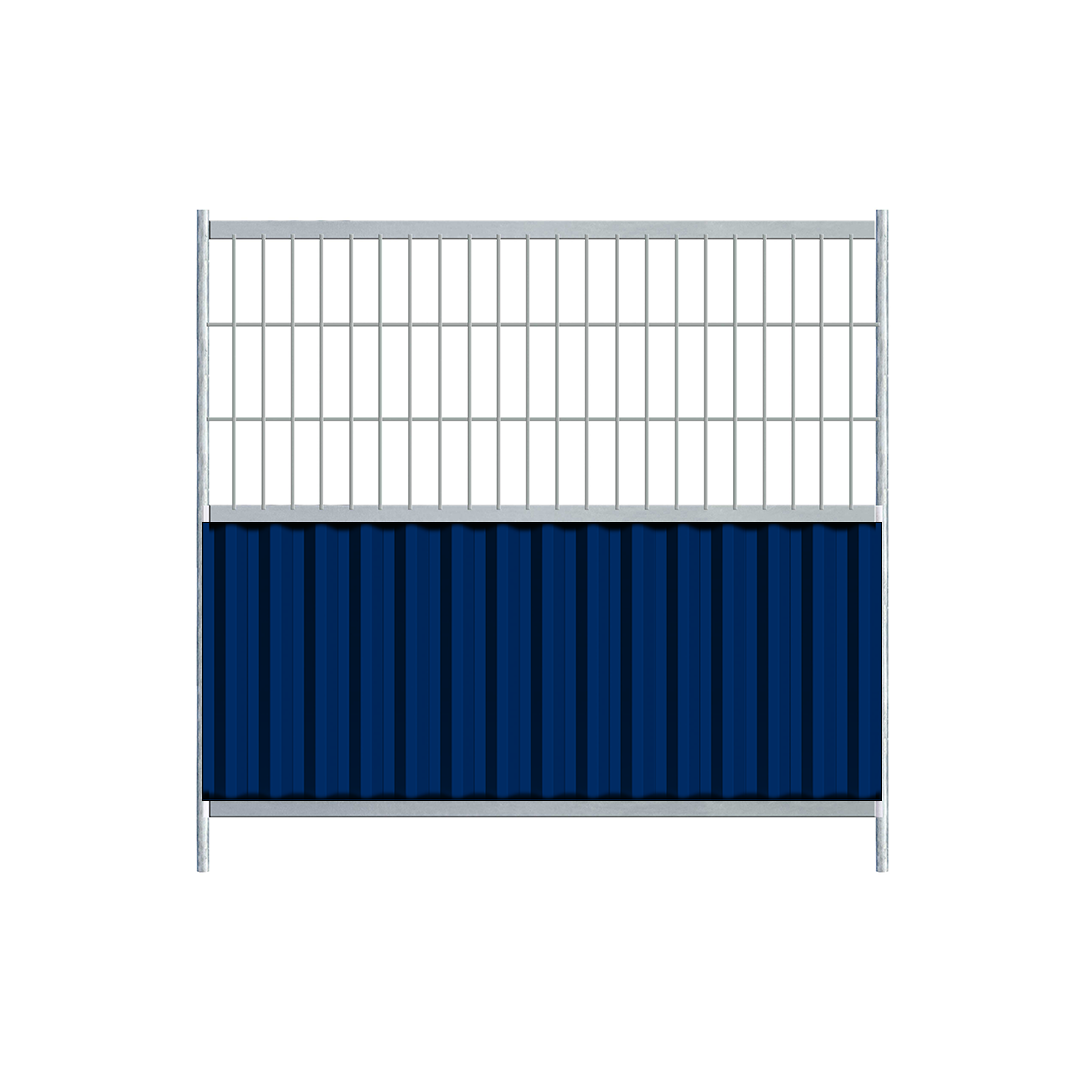 Clôture mi-grillagée mi-bardée - 2m - 1 RAL