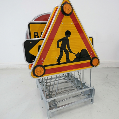 Rack de stockage pour panneaux temporaires de chantier