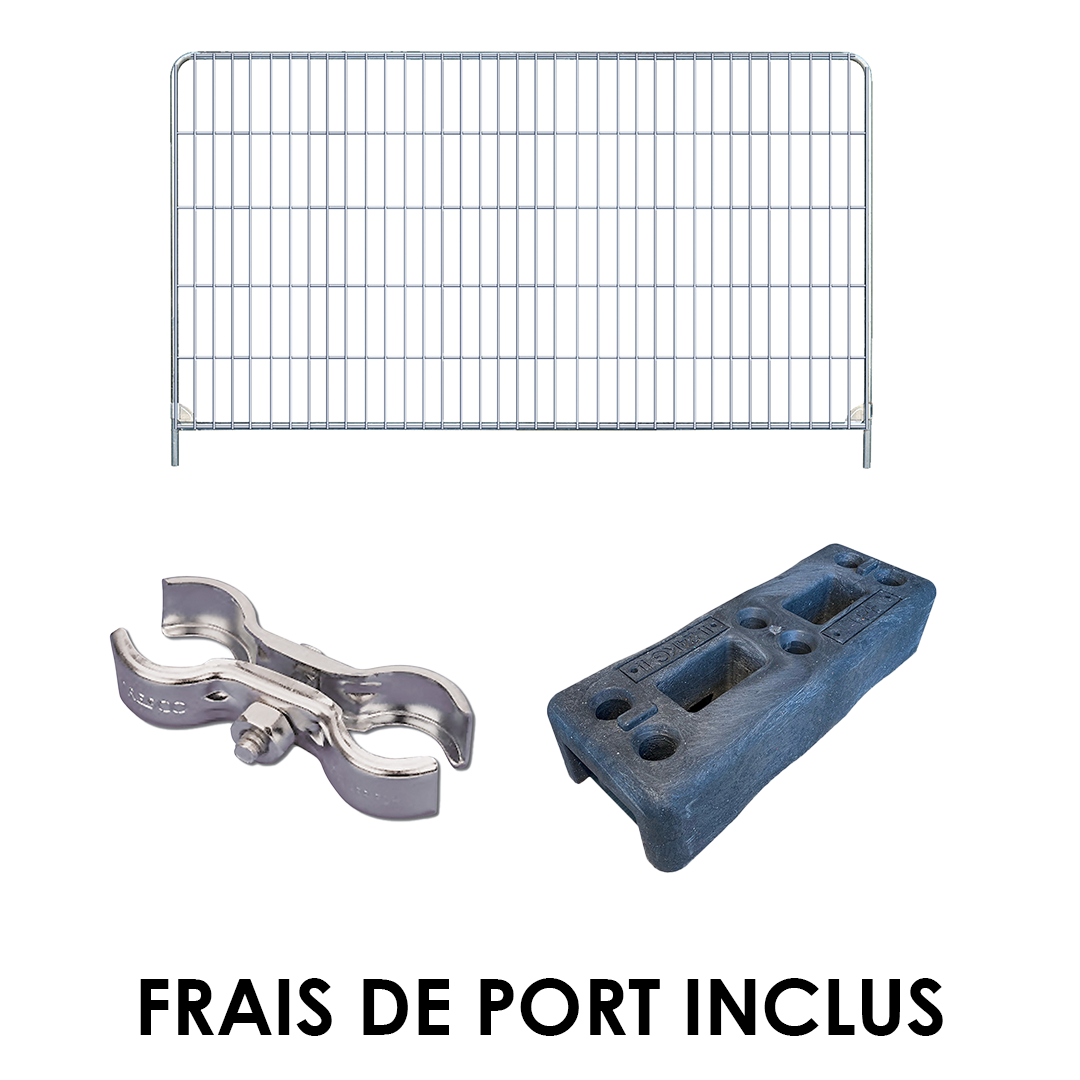Pack - Lot de Clôtures de chantier Grillagées Arrondies Renforcées